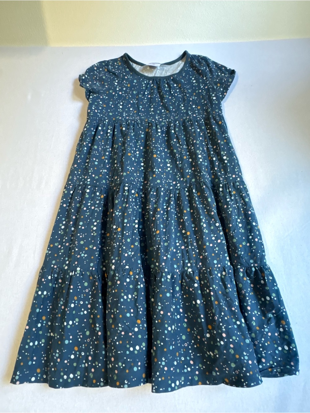 Hanna Andersson Blue Dot Tiered Cotton Dress